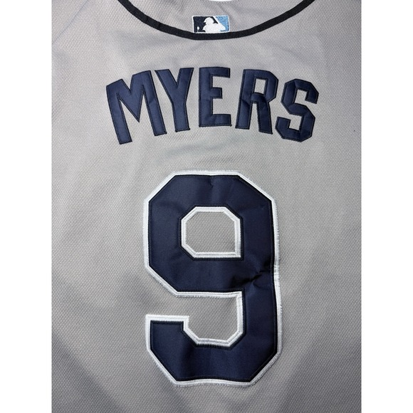 Majestic Tampa Bay Devil Rays Mens Sz 50 Jersey #9 MYERS Stitched Gray MLB - Picture 9 of 9